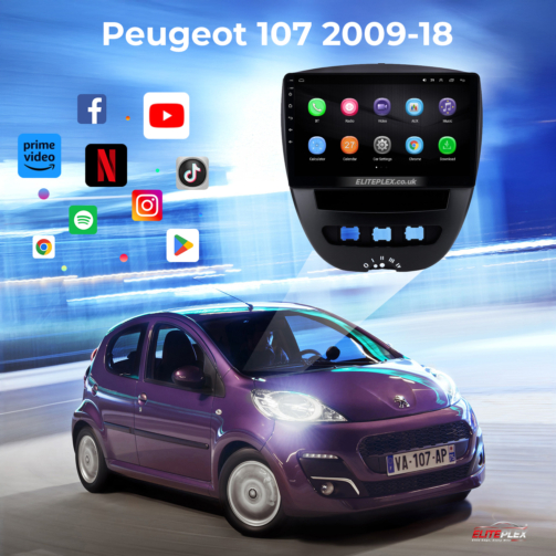 Peugeot 107 2009-18 Android Carplay Radio GPS Navigation System Touch Screen-11