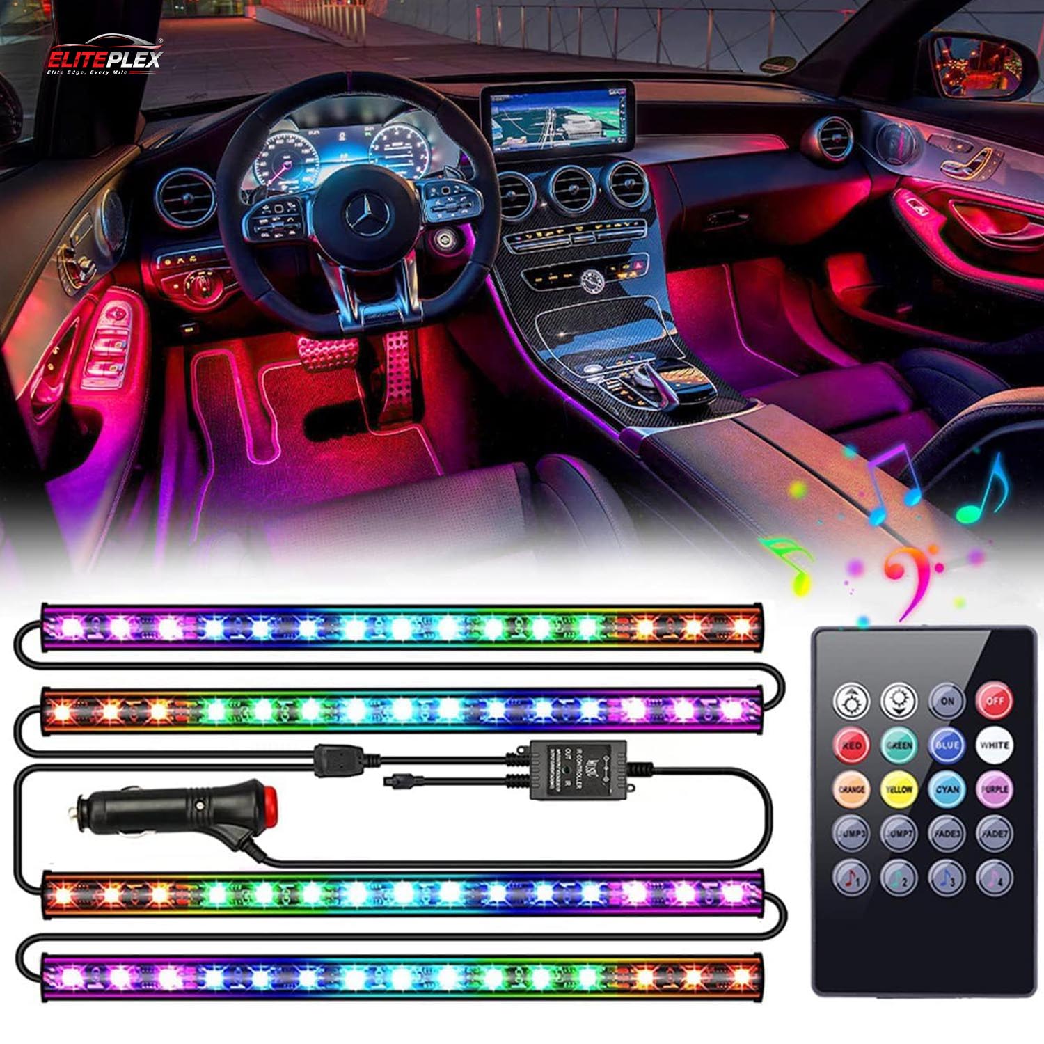 Bluetooth Atmosphere Light Ambient Light for Car Interior