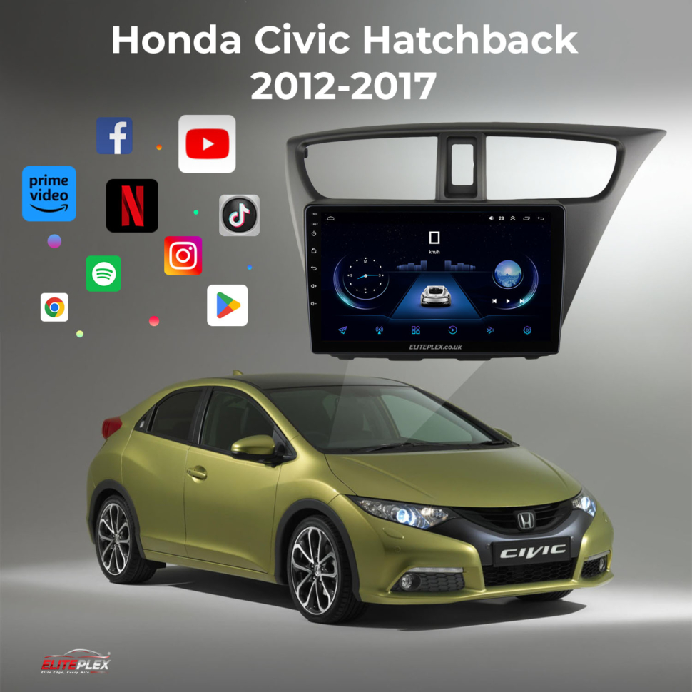 Honda Civic Hatchback 2012-2017 Radio Android Auto Apple Carplay exterior