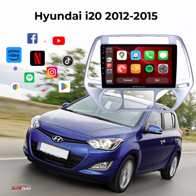 Hyundai i20 2012-2015 Radio Android Auto Apple Carplay exterior
