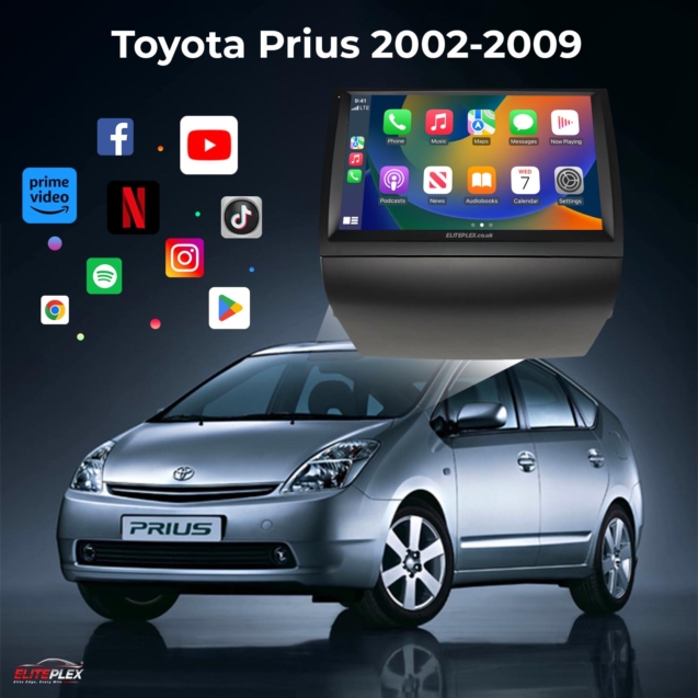Toyota Prius 2002-2009 Radio Android Auto Apple Carplay exterior